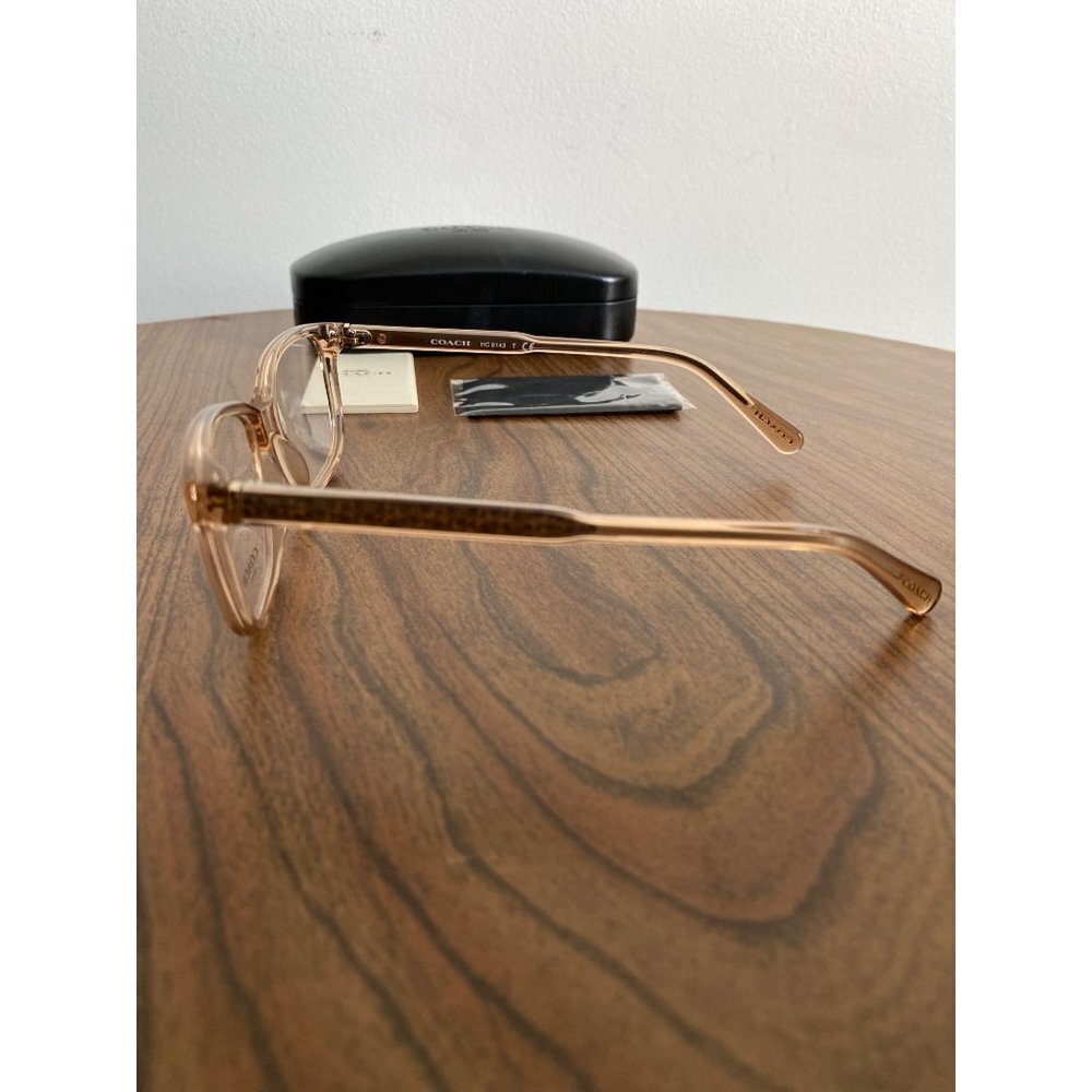 Coach Womens Pillow Frame EyeGlasses Transparent Peach New With Case, Brochure, - Picture 7 of 13